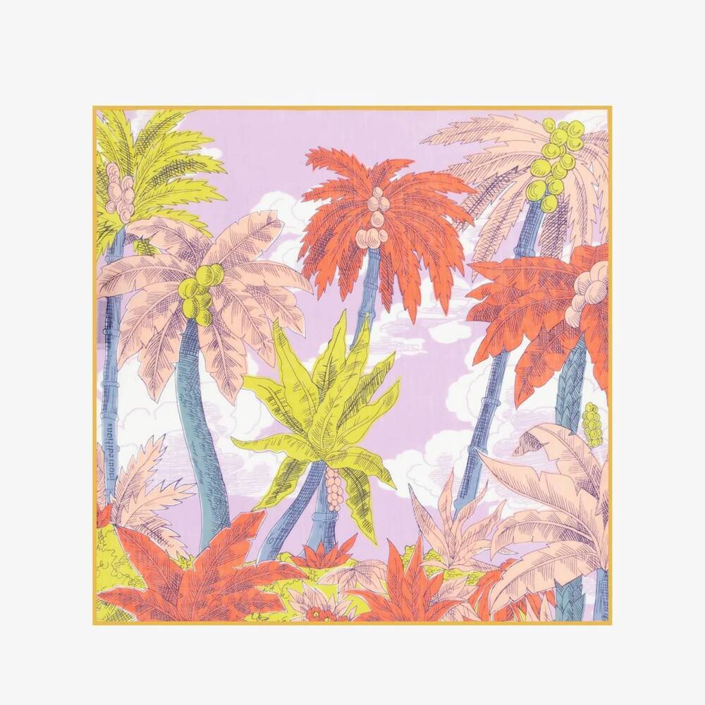 NEW INOUI EDITIONS women's carre 65 cotton robinson square scarf in purple